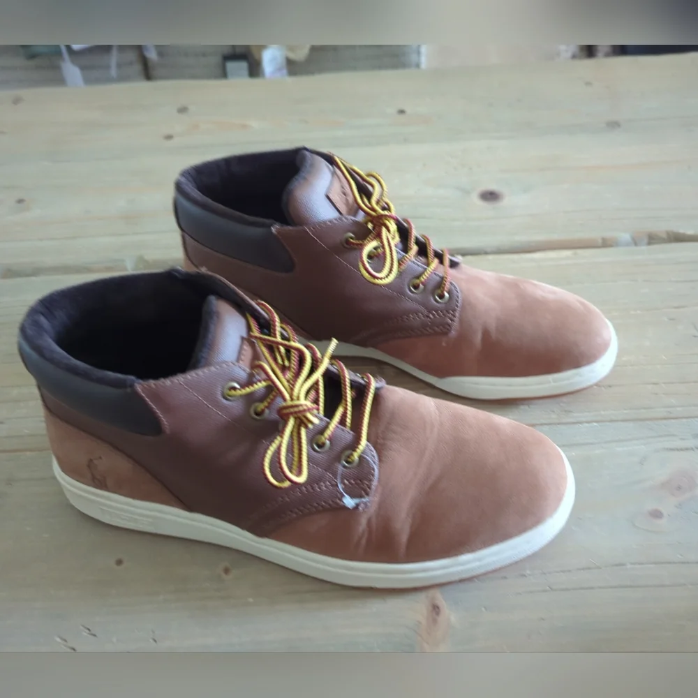 Polo Ralph Lauren Men Sneaker Chukka Boots BO LCB Brown Shoes SIze 9.5